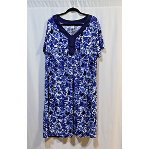 JMS Plus Size Dress 4X Blue floral